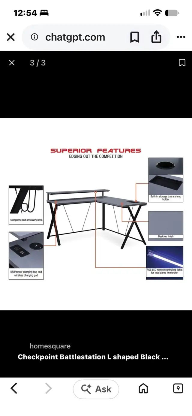 L-shaped desk