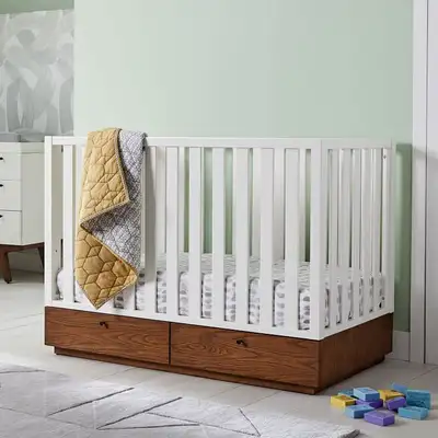 West Elm x Pbk Crib with Pottery Barn Kids Lullaby Crib & Toddler 2-Stage Mattress And conversion ki...