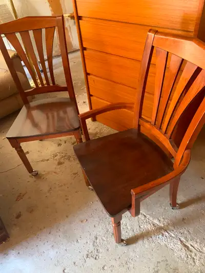 4 wood kitchen chairs with wheels, View more
