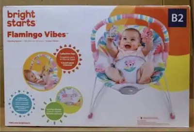 bright starts flamingo vibes - vibrating bouncer with toy bar Amazon.com : Bright Starts Baby Bouncer Soothing Vibrations Infant Seat main image 0