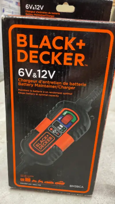 BLACK+DECKER BM3B Fully Automatic 6V/12V Battery Charger, View more