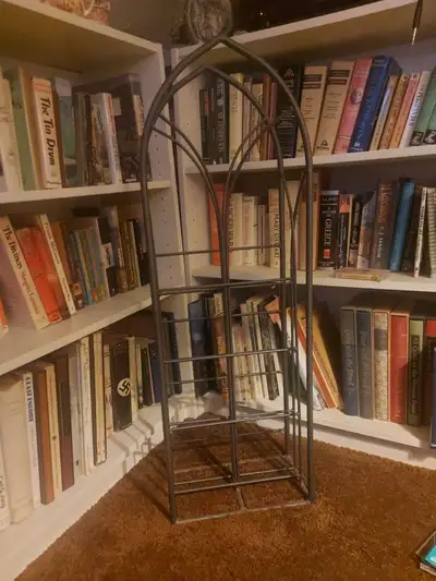 Solid wrought-iron CD rack beautifully crafted by Black Mountain, View more