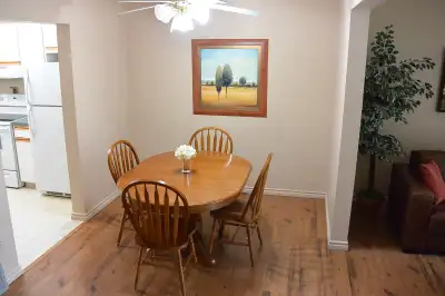 FULLY Furnished condo, 3 beds, 1.5 bath in Drayton Valley, AB. All furnishings, utilities, TV, WiFi...