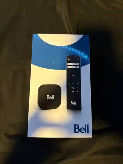 Bell Fibe TV streaming box with remote. Works with Netflix, Crave, Prime Video and Bell Fibe TV. Lik...