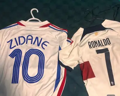 Zidane and Ronaldo World Cup kits (2022 and 2006), View more