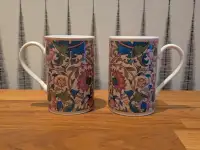 Set of 2 Dunoon Kensington  Floral Print Cup Mugs Stoneware