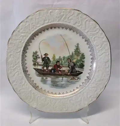 Catching a Trout Currier & Ives Stratford by Wood & Sons England, View more