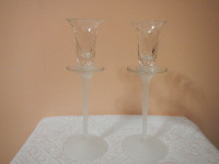 Two (2) Vintage Murano Italy candlestick holders