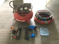 Air compressor, hoses, air nailers