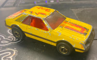 Hot Wheels Ford Mustang Turbo 1979 Yellow Made in Hong Kong
