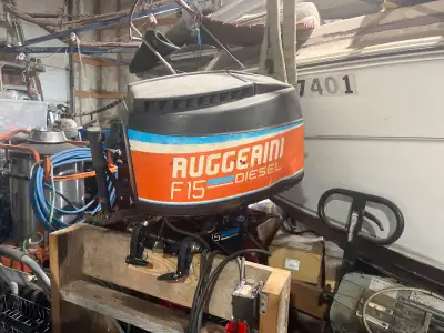 Behold this Ruggerini F15 Diesel Outboard Motor, a rare find for the discerning boater! This robust...