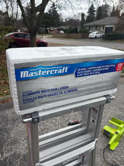 Selling a Mastercraft telescopic aluminum multi-task ladder. It's a 13-foot ladder and CSA Grade 1A,...