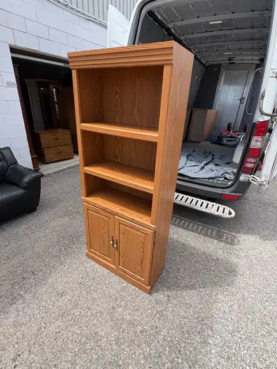 Free delivery used Brown and Wood Grain Office Desk with Drawers, View more