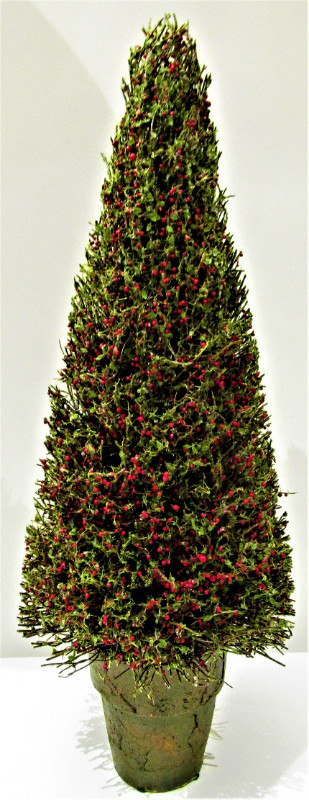 NEW, FAUX EVERGREEN WITH MINI RED BERRIES, IN POT in Other in Hamilton