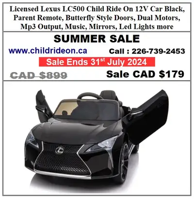 Call : 226-739-2453 to pickup in Toronto Buy Online www.childrideon.ca Electric Ride On 12v Car with...