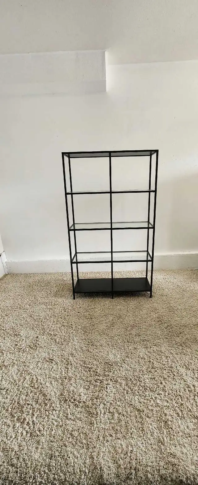 FREE DELIVERY Black 5 Tier Level Glass Shelving Unit / Bookshelf in Bookcases & Shelving Units in Vancouver - Image 3