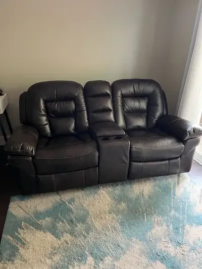 Reclining Leather Couch Set, View more