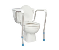 Aquasense Adjustable Toilet Safety Rails to Floor NEW