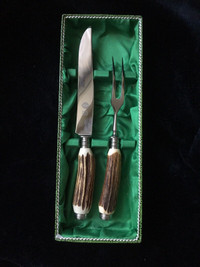 2-Piece Carving Set - Stag Horn Handles -Thanksgiving Dinner
