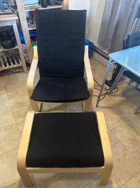 IKEA chair with foot rest