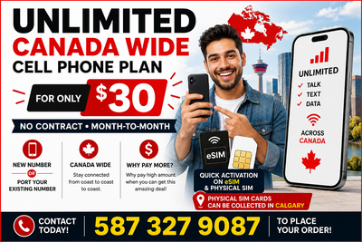 $30 Canada wide plans with 60GB data & have other roaming plans, View more