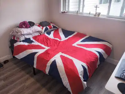Queen size bed and frame, View more
