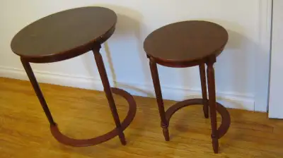 Round Nesting Tables,Wood, Set of Two, View more