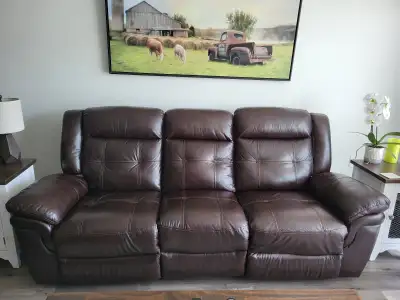 Leather Reclining Living Room Furniture Set $1200, View more