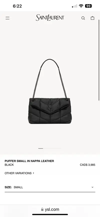 PUFFER SMALL IN NAPPA LEATHER BLACK THE ICONIC LOULOU IN PUFFER VERSION, WITH CHEVRON QUILT OVERSTIT...