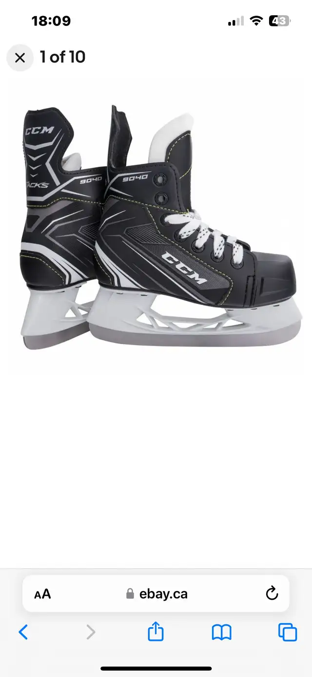 CCM Unisex SK9040 Player Tacks YT Hockey Skate, Youth Sz 12D in Skates & Blades in Oakville / Halton Region - Image 2