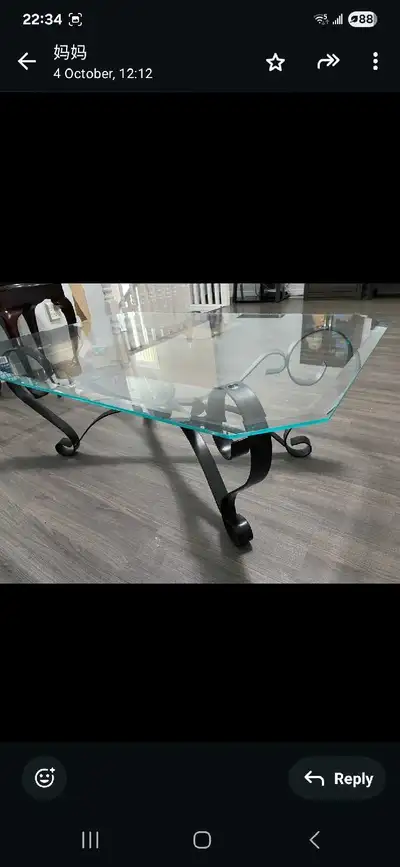 glass coffee table , View more