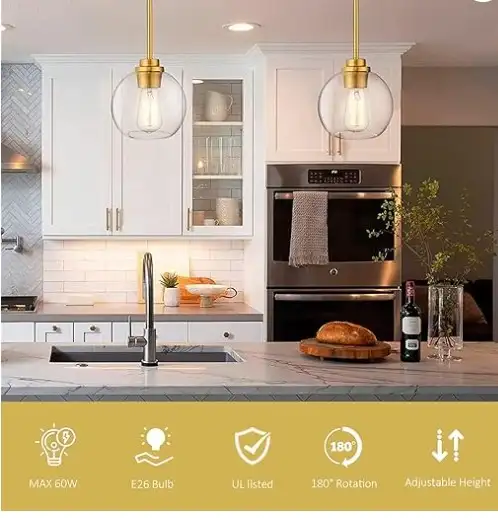 Gold Pendant Light Fixtures with Adjustable Hanging length $45 in Indoor Lighting & Fans in Brantford - Image 3