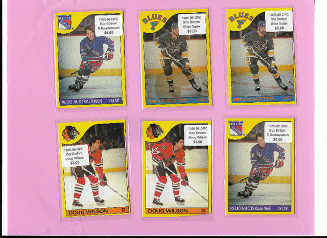 Vintage Hockey Cards: Vintage OPC Box Bottom Singles & Panels in Arts & Collectibles in Bedford - Image 3