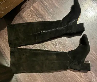 Nine West Black Suede Knee-High Boots, View more