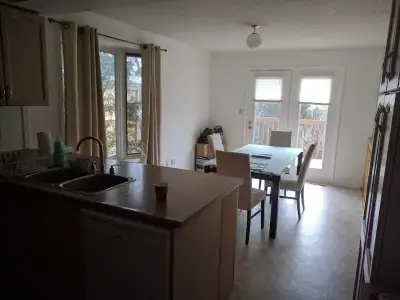 Structube Frosted Glass Dining Table with 4 Chairs Like New, View more