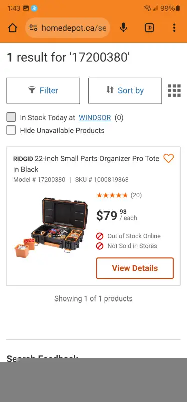 RIDGID Packout 22" Small Parts Organizer Pro Waterproof Tote in Tool Storage & Benches in Windsor Region - Image 8