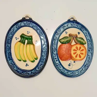 Antique Ceramic Fruit Wall Hangings, View more