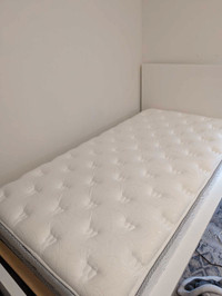 IKEA MALM Bed Frame + Mattress, High, White, Twin