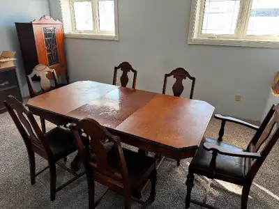 1912 Stratford Chair Co. Dining Table and Cabinet, View more
