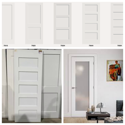 CALL MIKE 416-990-9390 BRAND NEW SHAKER DOORS INTERIOR SOLID DOORS CLEAR GLASS FROSTED GLASS BI-FOLD...