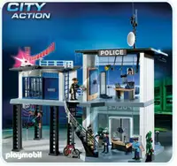 Playmobil Centre carcéral, prison, station, moto et auto police