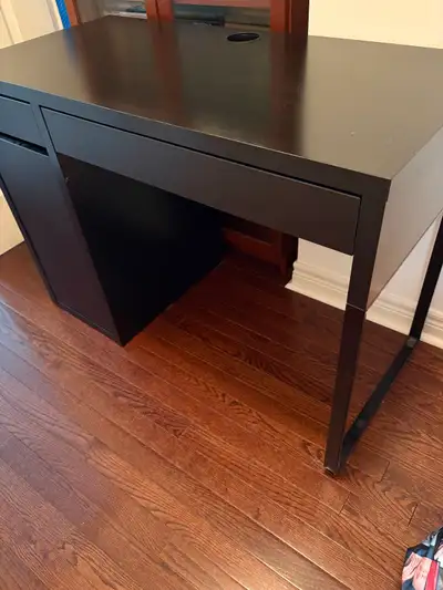 Desk with Storage & Cable Management – Black-Brown, View more