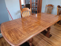 Amish built solid table and 6 chairs