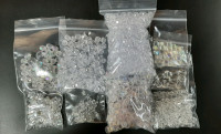 CRAFT BEADS - CLEAR AND IRIDESCENT - SEE ALL PICS.