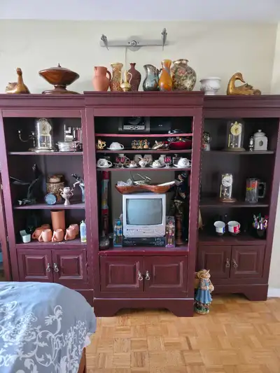 Three-Piece Wooden Entertainment Center, View more