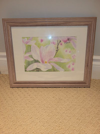 Original Flower watercolour painting in custom frame
