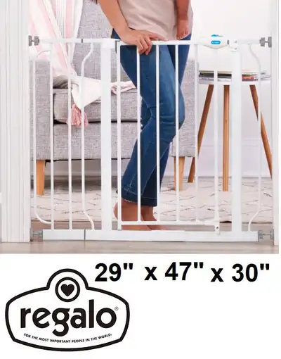 REGALO EASY OPEN EXTENDABLE EXTRA WIDE SAFTEY GATE - 29" - 47" , View more