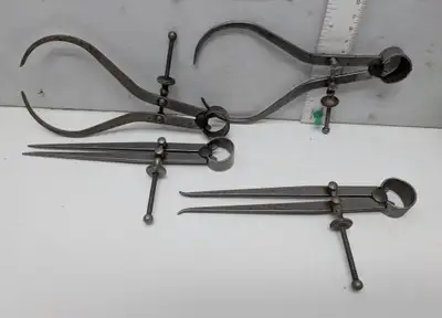 OLD MACHINIST CALIPERS MICROMETERS MAGNIFIERS PULLERS MEASURING, View more