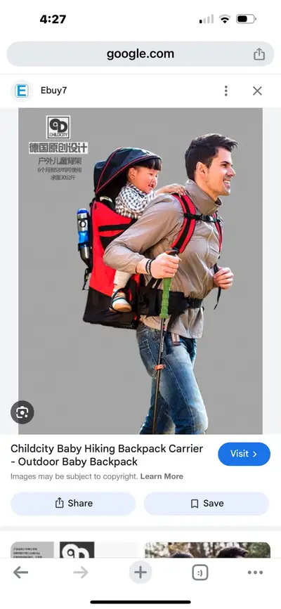 BABY HIKING BACKPACK, NEW, CHILDCITY, View more