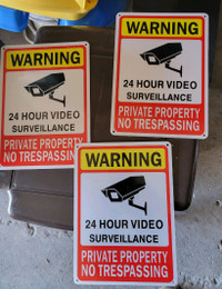24 video surveillance metal sign 